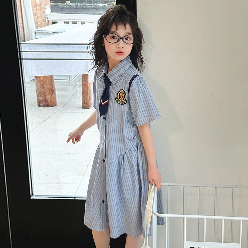 Baby Girl Dress Skirt Children Fashion Child Children 2024 Casual New Western Style Summer Dress Girls Big Girls Summer Dresses image 3