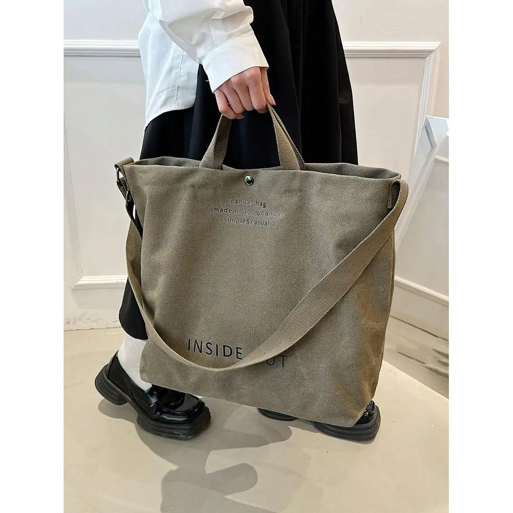 

Canvas Tote Bag, Letter Print Crossbody Bag, Casual Handbag, Suitable For School, Work, Travel, Vintage