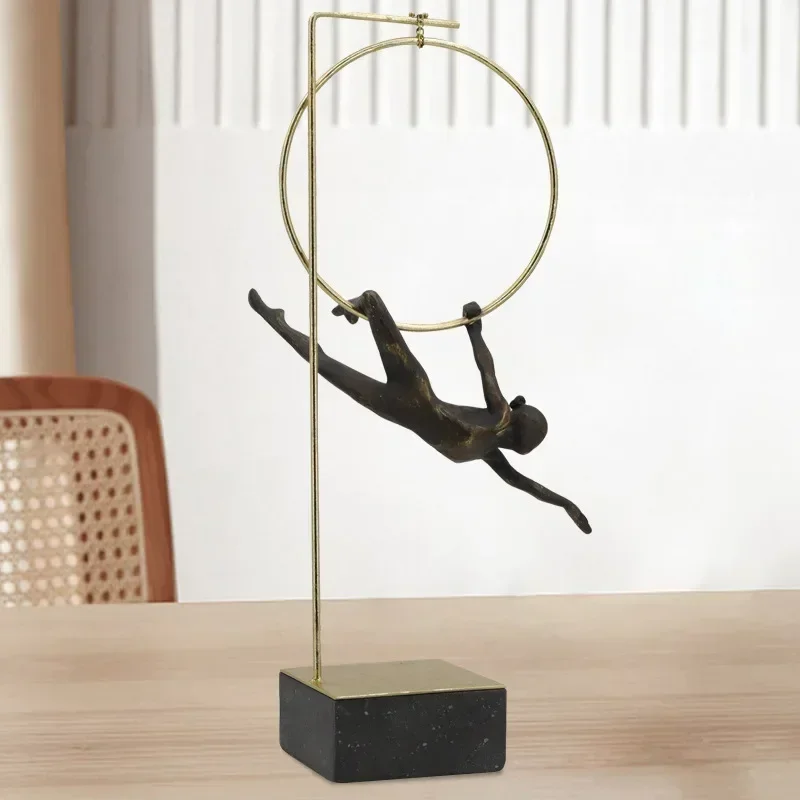 Creative Resin Gymnast Art Sculpture Decoration Desktop Exquisite Crafts Abstract Figure Statue Figurines Home Decoration Modern