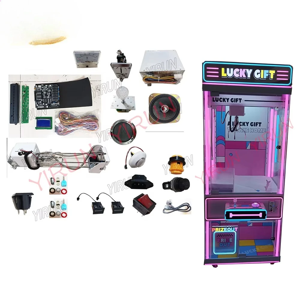 

DIY аркадный комплект ЖК-игровая доска музыка Lucky Prize Catcher плоскогубцы для монет толкатель кран коготь кукла машина поддерживает английский