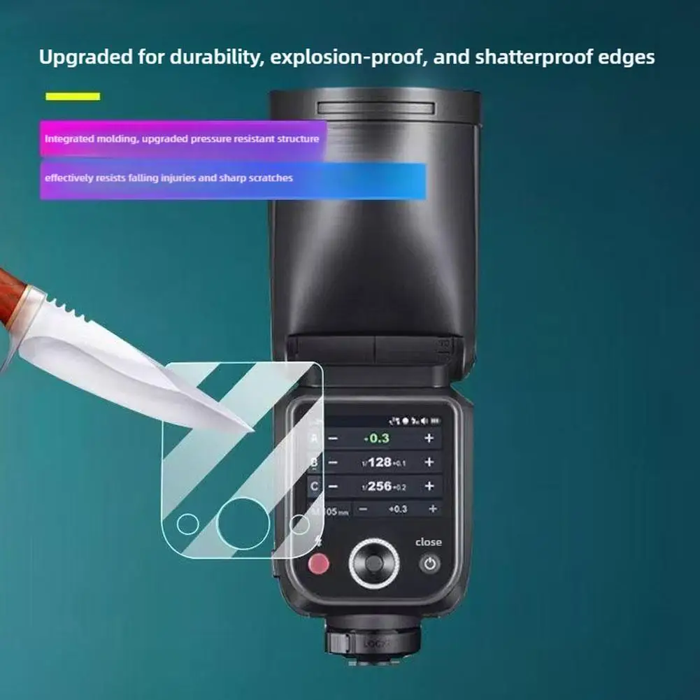 واقي للشاشة GODOX V100 فلاش التحكم باللمس ملحقات فلاش طبقة رقيقة واقية ل Godox V100 Speedlite الزجاج المقسى