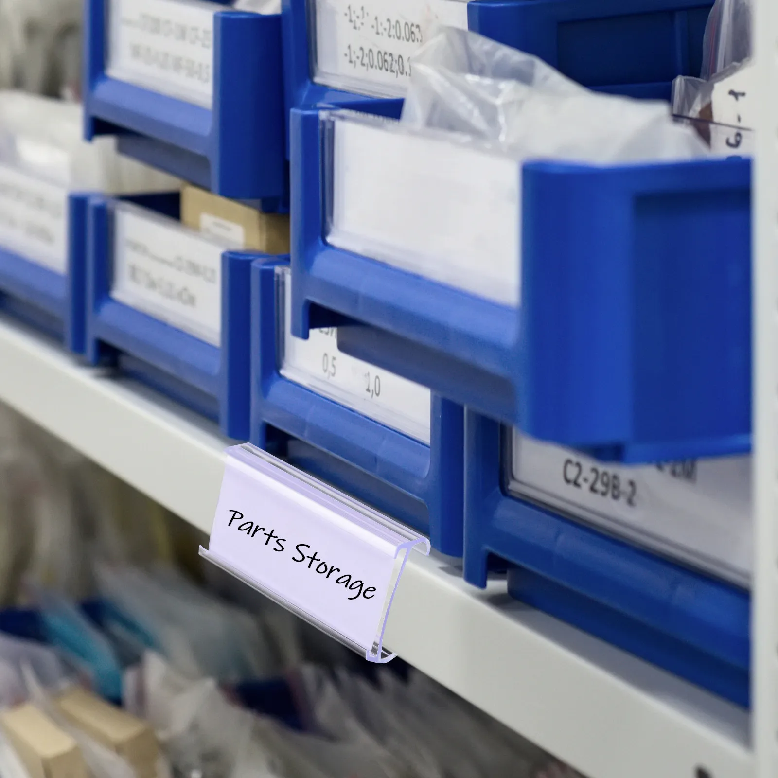 

30Sets Wire Shelf Label Holders Clear Plastic Sleeves for Retail Shelving Wire Rack Accessories Easy Installation Storage