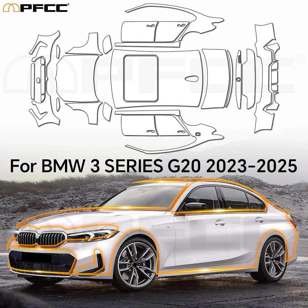 

Защитная пленка PPF для автомобильной краски, прозрачная пленка-наклейка, защита от царапин, невидимая наклейка из ТПУ, аксессуар для BMW 3 серии G20 2023-UP