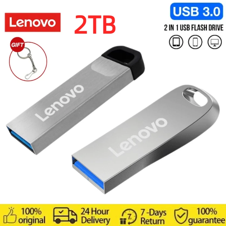 Lenovo New Pendrive 2TB Creative With Key Chain USB 3.0 Flash Drive 128GB 64GB 1TB Memory Stick Pen Drive USB Drive U Stick Gift