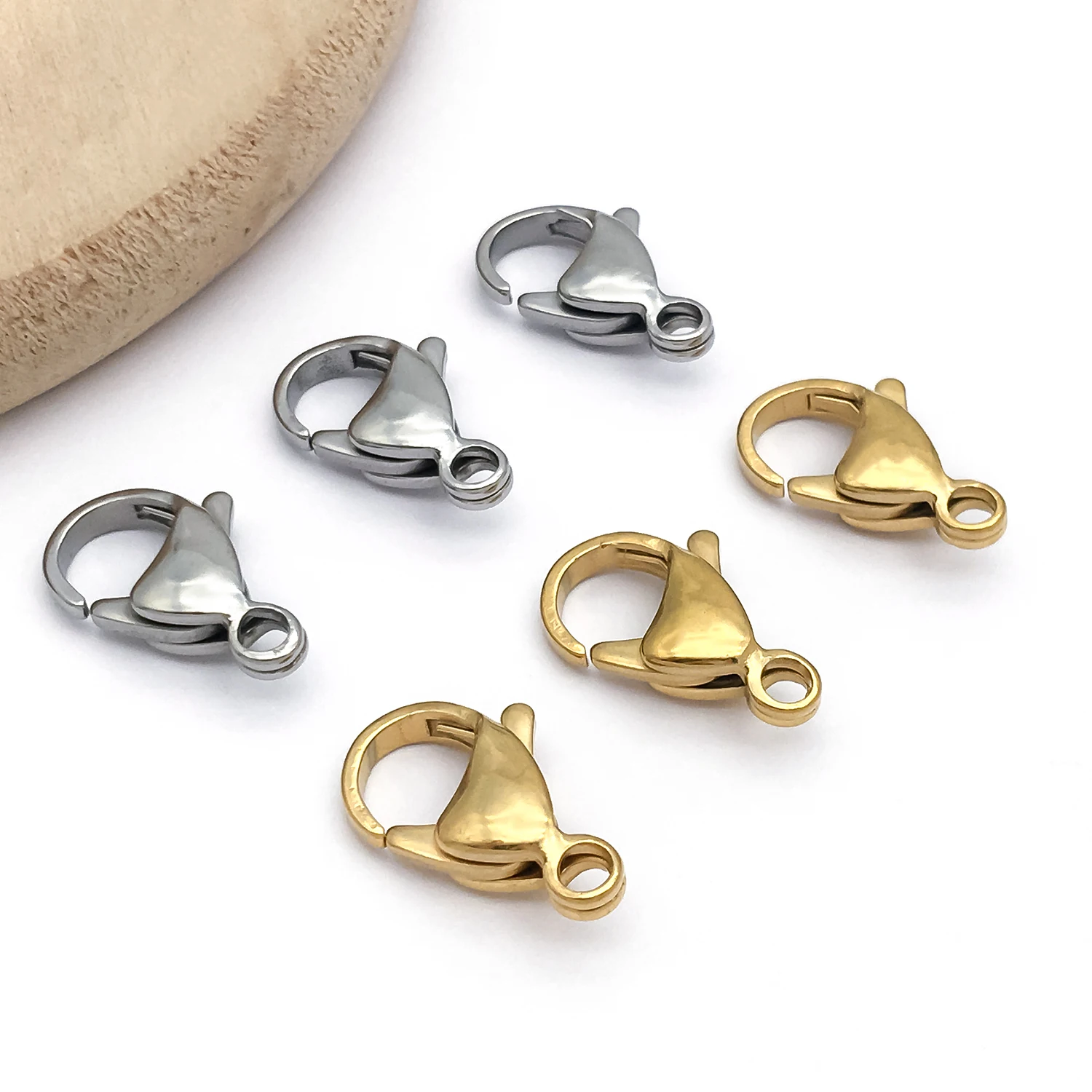20 piezas de conectores de gancho de garra con cierre de langosta de acero inoxidable para pulsera DIY, collar, pendientes, accesorios para hacer joyas