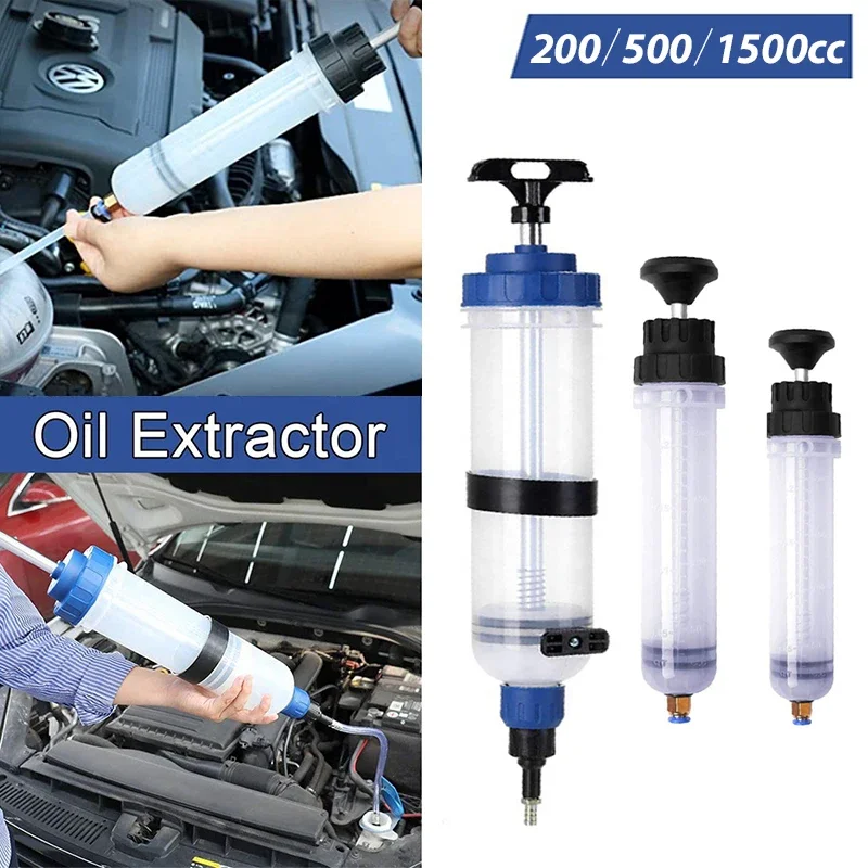 Car Oil Fluid Extractor Syringe 200cc 500cc 1500cc Car Fluid Change Inspection Auto Engine Gearbox Fuel Oil Fluid Transfer Pump