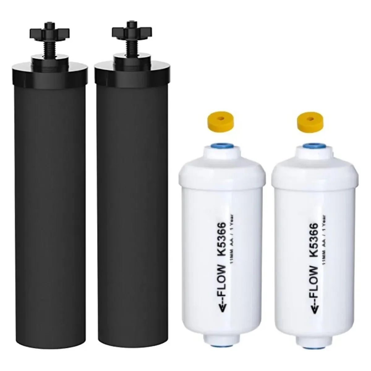 Replacement for 2 BB9-2 and 2 PF-2 Fluoride Water Filter Compatible with Black Berkey Gravity Water Filtering System