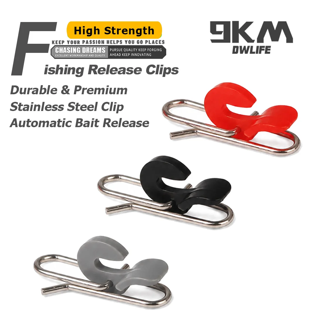 9KM Fishing Bait Release Clips 15pcs Surf Casting Bait Clips for Long Distance Casting Impact Release Clips for Pulley Rig