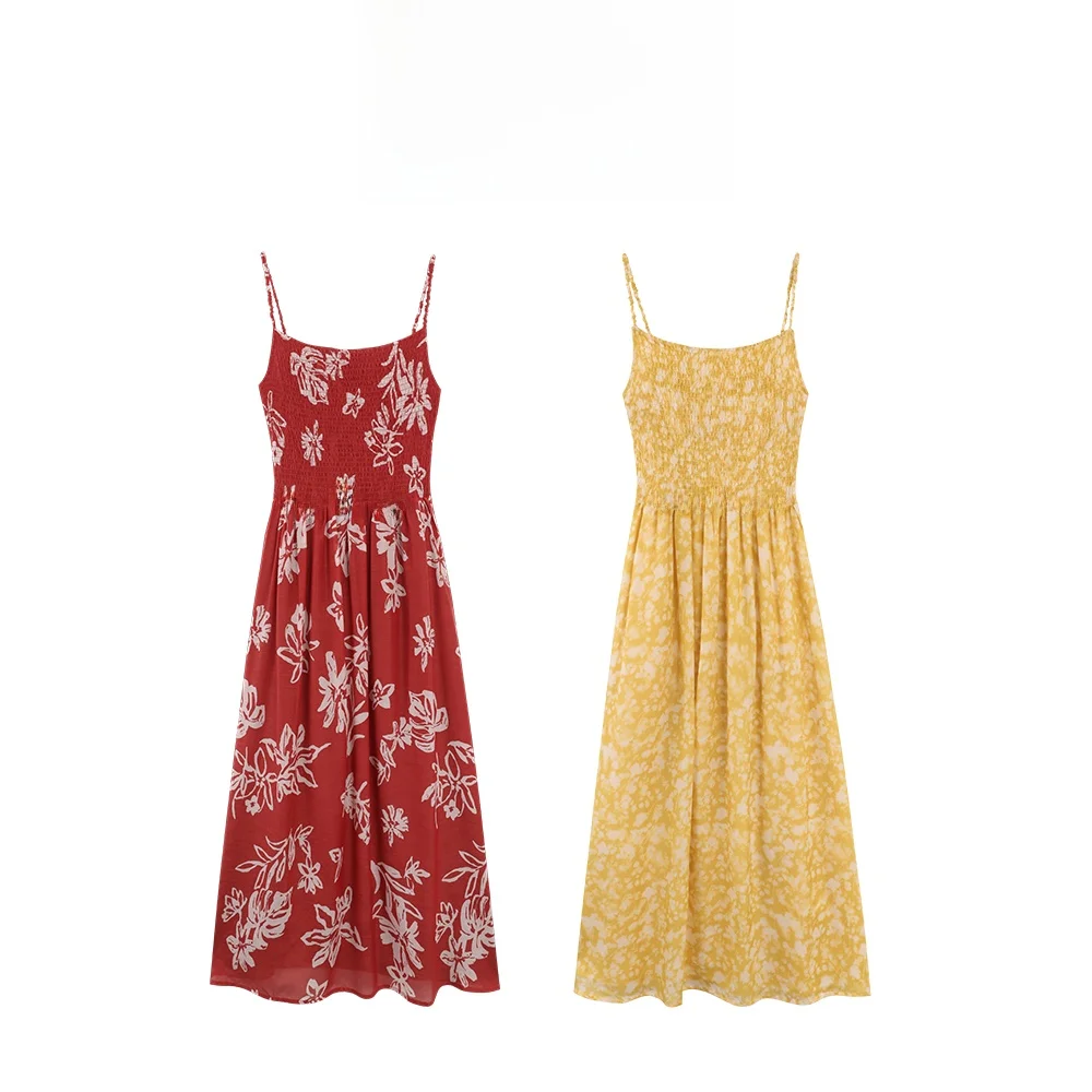 

Летнее шелковое платье Mannala с цветочным принтом, повседневное, с завышенной талией, для женщин, серия Cerc Color