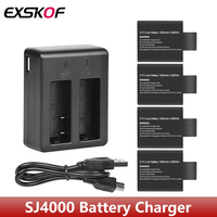SJ4000 Battery Dual Slot Charger Replacement Spare Battery For SJCAM SJ4000 AIR SJ5000X EKEN H9R Action Camera Accessories
