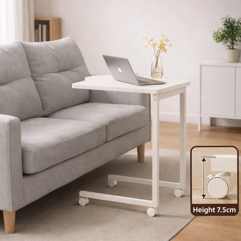 Adjustable Bedside Table Movable Sofa Desk Carbon Steel Laptop Table 360 Rotate Folding Office Table for Home Use