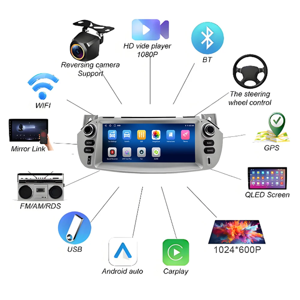 Android 16 wireless CarPlay 7 inch For Hyundai Solaris Accent 2010 - 2016 Heat Unit Multimedia Navigation Stereo Touch Screen BT