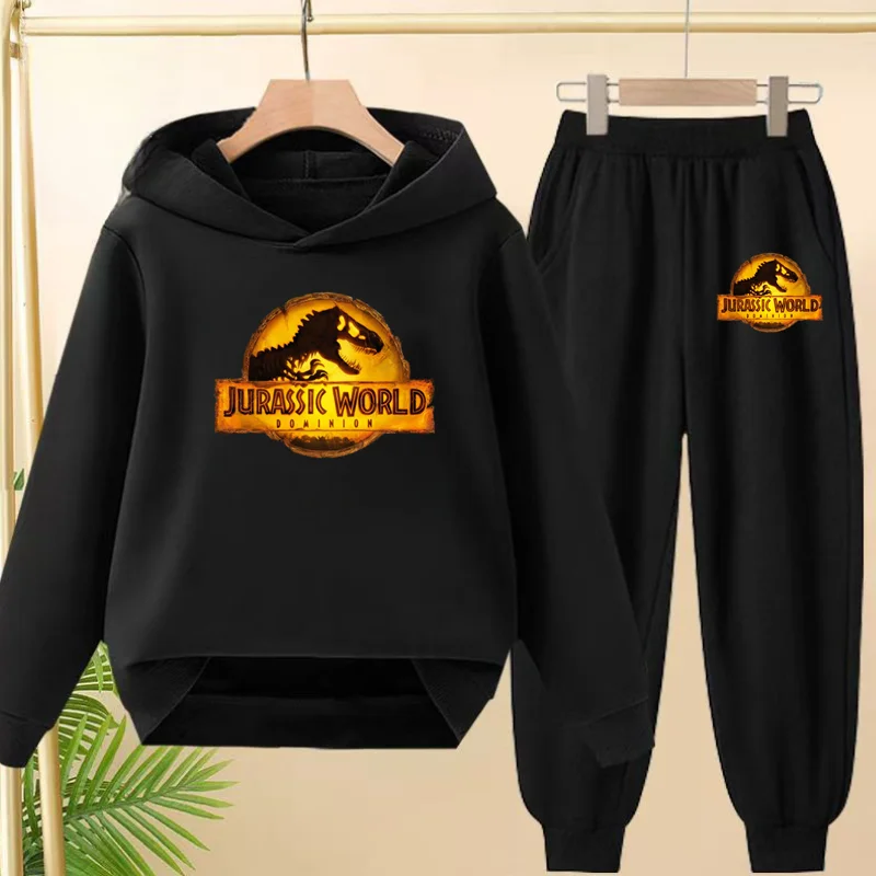 

Children Hoodie Tracksuit Jurassic dinosaurs Cartoon characters Sweat Pant Suit Boy Girl Kid Fashion brand Sport Two Pieces Set
