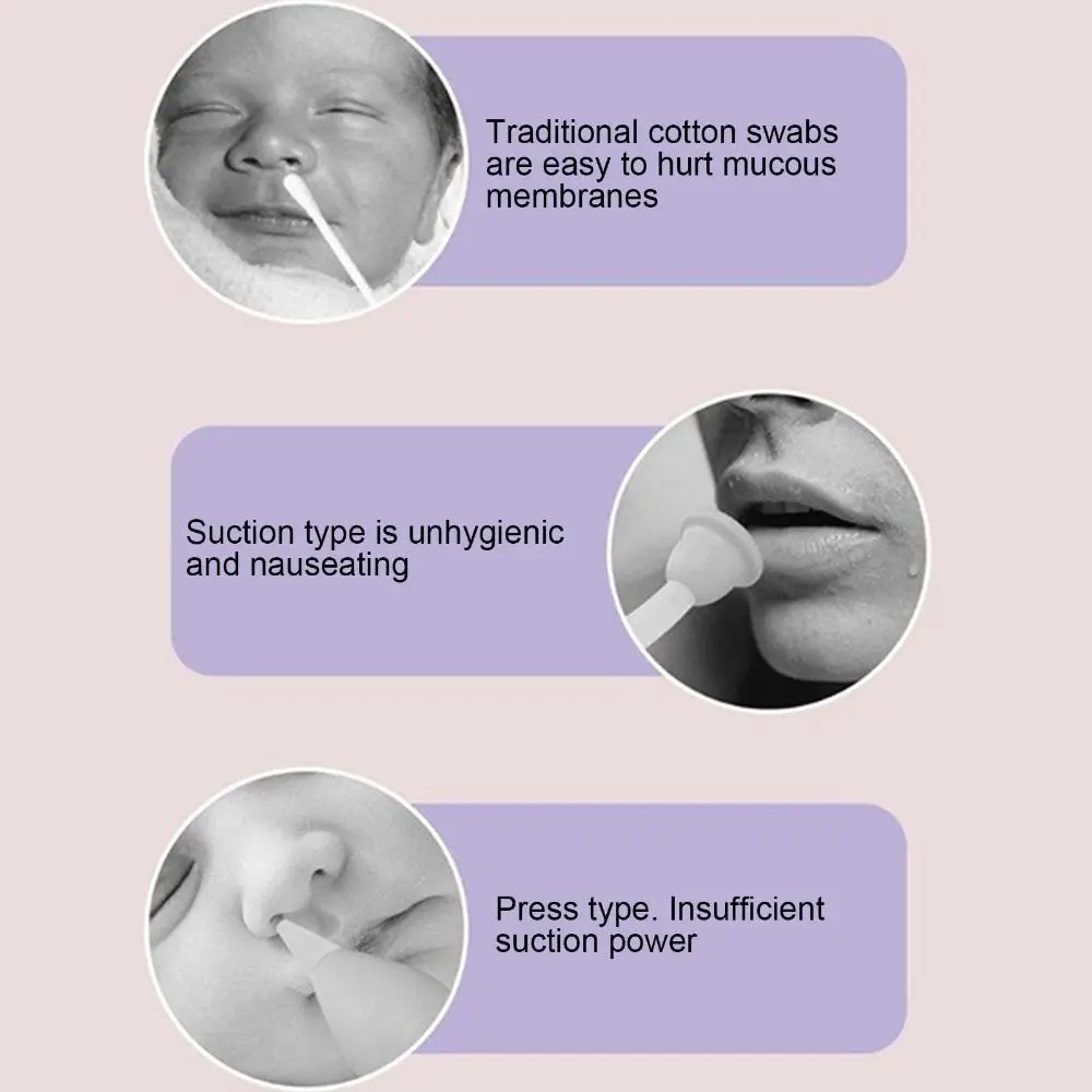 Congestion Relief Manual Toddlers Nasal Aspirator Removable Soft Silicone Mucus Cleaner Anti-backflow Nasal Irrigator Nose