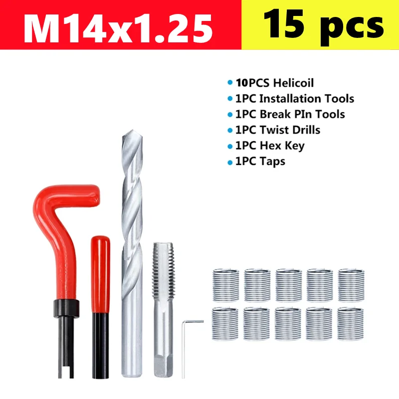 25/75/131pcs draadreparatieset M2-M24, gebruikt om beschadigde draad te repareren, aapmoersleutel, Fried Dough Twists bit handgereedschap