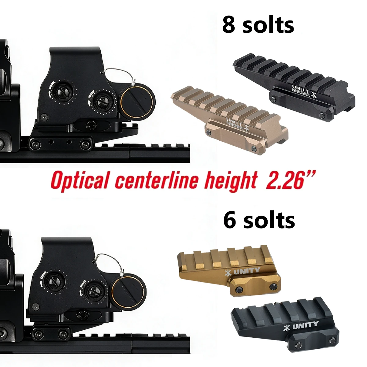 Support optique tactique UNITY FTC pour viseur point rouge EOTECH 551 552 553 558, hauteur optique 2,26 pouces, supports de montage pour lunette de chasse