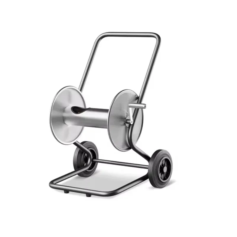 

100m Large Size Capacity Stainless Steel Garden Hose Reel Cart Hose Pipe Holder Storage Carrier