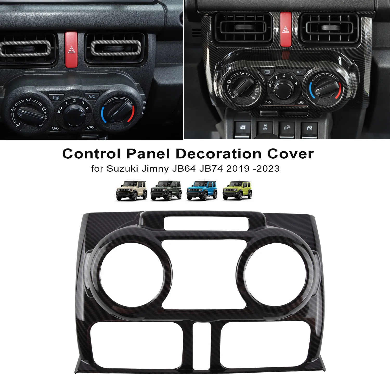 Manual Car Air Conditioning Central Control Panel Decoration for Suzuki Jimny JB64 JB74 2019-2023 Interior Mouldings Accessories