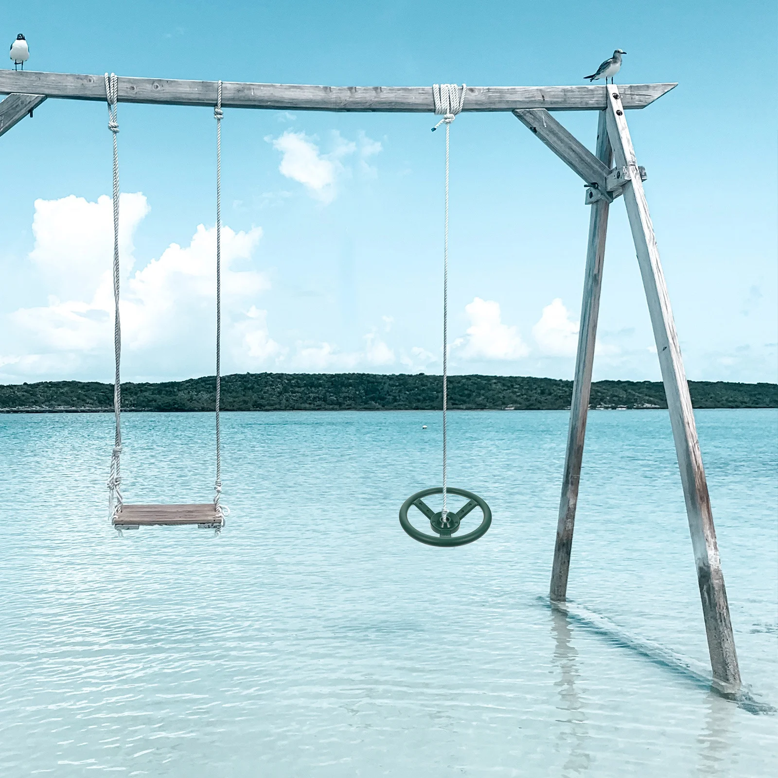 Plastic stuurwiel schommel ronde schijf voor kinderen buitenspeeltoestellen groot recreatief stoelaccessoire