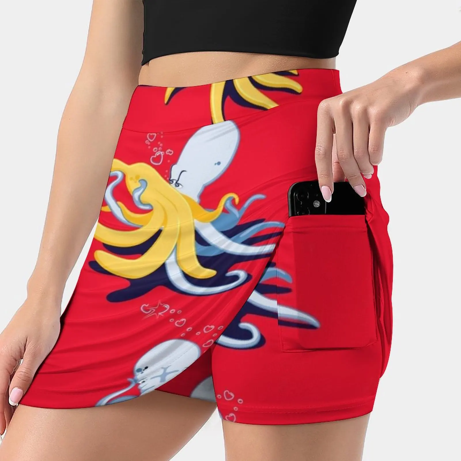 Peelings Skirts Woman Fashion 2022 Pant Skirt Mini Skirts Office Short Skirt Love Banana Octopus Funny Hilarious Comedy Yellow