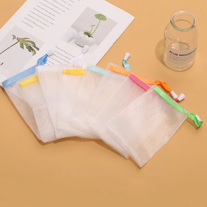 Soap Mesh Bag for Facial Cleanser Soap Saver Bag Bath Shower Travel Bubble Maker Foaming Mesh Handmade Soap 2/5/10Pcs