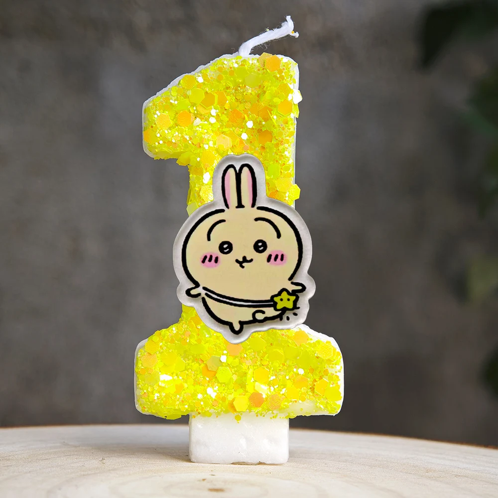 Chiikawa Hachiware Usagi Birthday Candles Cute Cartoon Cake Topper Decoration Kids Birthday Party Supplie Baby Shower Cake Decor view 3