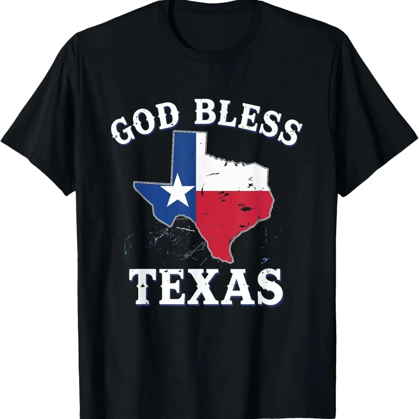 God Bless Texas Lone Star Patriotic SweaT T Shirt vintage Washed Comfortable Stretched Casual graphic designer clothes fashion