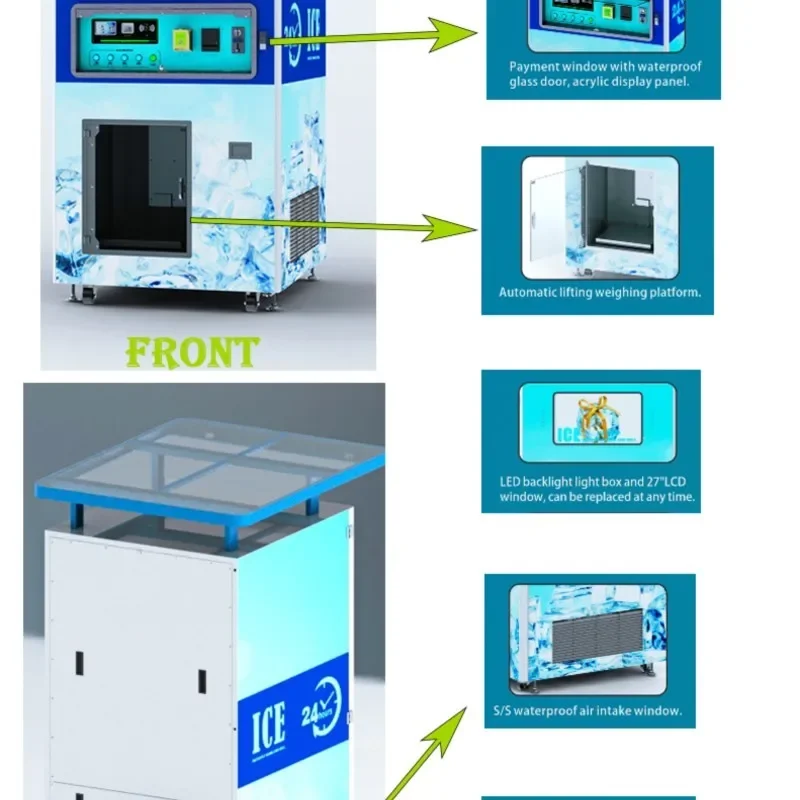 2024 Self-service Commercial Ice And Water Vending Machine Auto Large Ice Vending Machine Outdoor