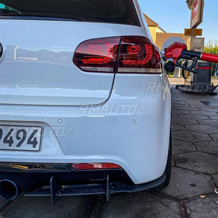 Picture 5: For VW Golf MK6 R Body Kit Rear Bumper Lip Rear Bumper Splitter Diffuser Spoiler Protector Apron Car Accessories