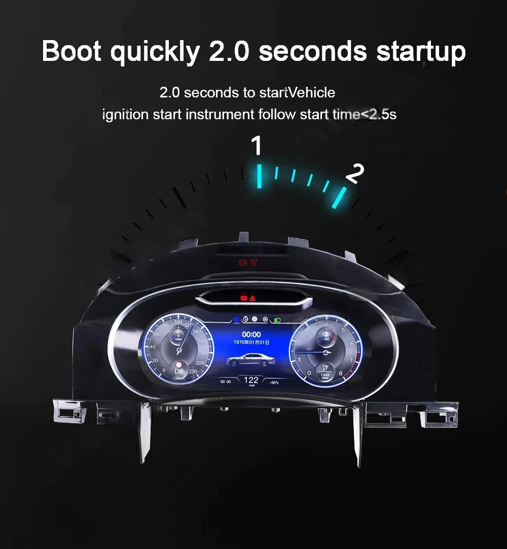

12.3'' Car LCD Digital Dashboard Cluster For VW Volkswagen Touareg 2003-2010 Auto Speedometer Virtual Instrument Paneel Cockpit