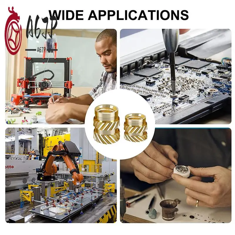 

A67P-350 шт. резьбовые вставки с внутренней резьбой, метрические гайки с накаткой, набор в ассортименте, латунная нагревательная вставка