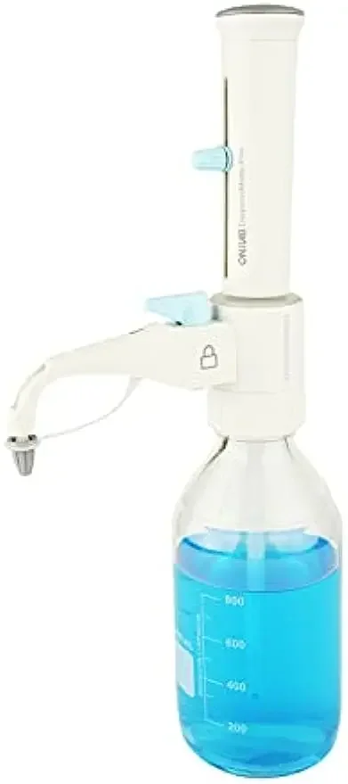 2025 Dispensador de tapa de botella ONiLAB con botella de almacenamiento de medios redonda de 1 litro (0,5-5 ml)