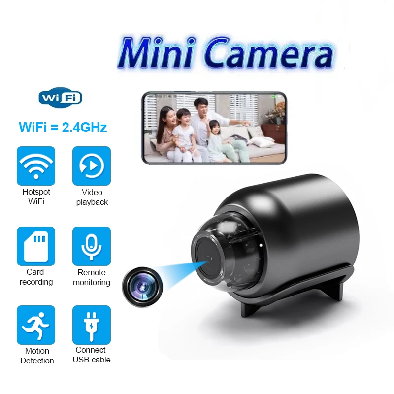 

1080P HD Mini Camera Wifi IP Smart Home Indoor Night Vision AI Human Camcorder Audio Video Wireless Security Surveillance Camera