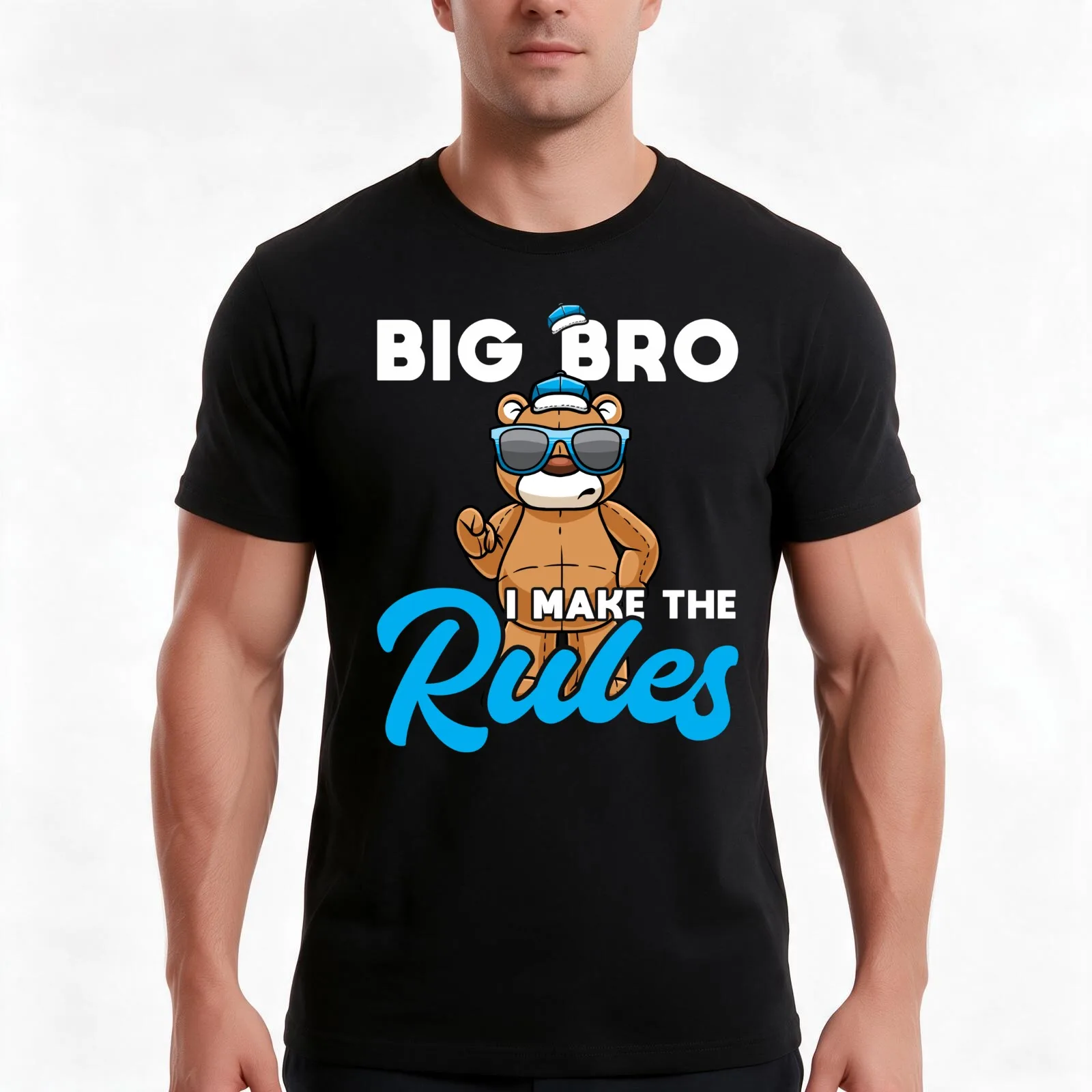 Big Bro Brother I Make The Rules Siblings Matching T-Shirt Summer Casual Cotton Tee Oversized Streetwear Tops 100% Cotton