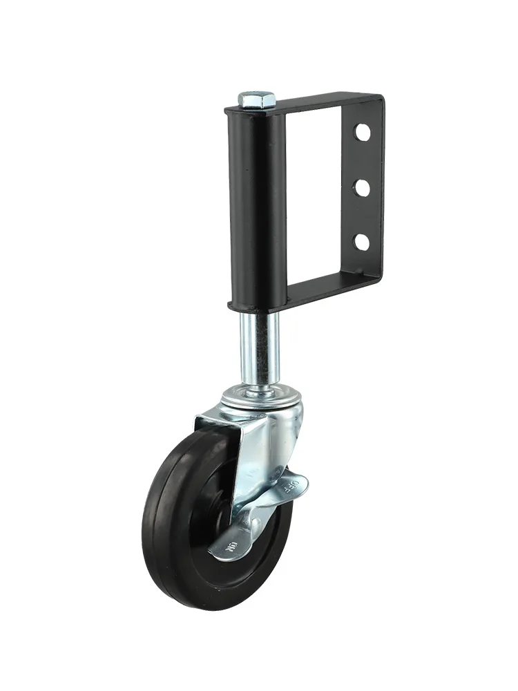 ガーデンゲートホイール 耐摩耗性ゲートスプリング 衝撃吸収ホイール ブレーキ付きホイール ヘビーデューティスイベルキャスター ホームハードウェア