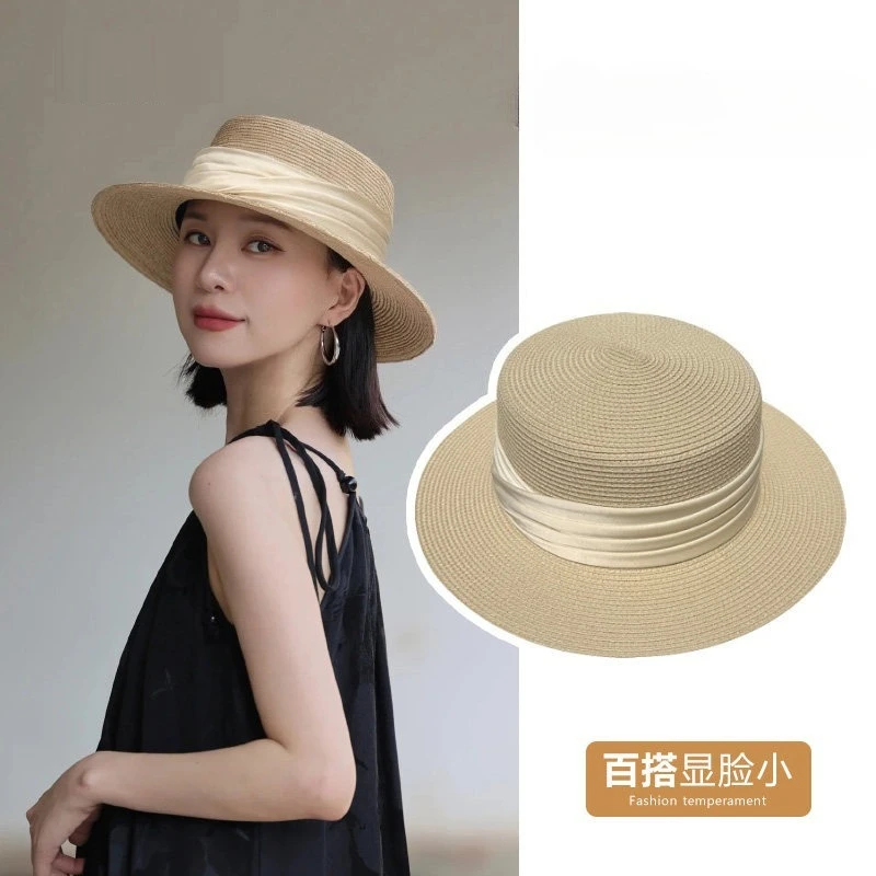 

Spring, Summer and Autumn 2026 Fashion Versatile Sunscreen Outdoor Vacation Shade Flat Top Straw Hat