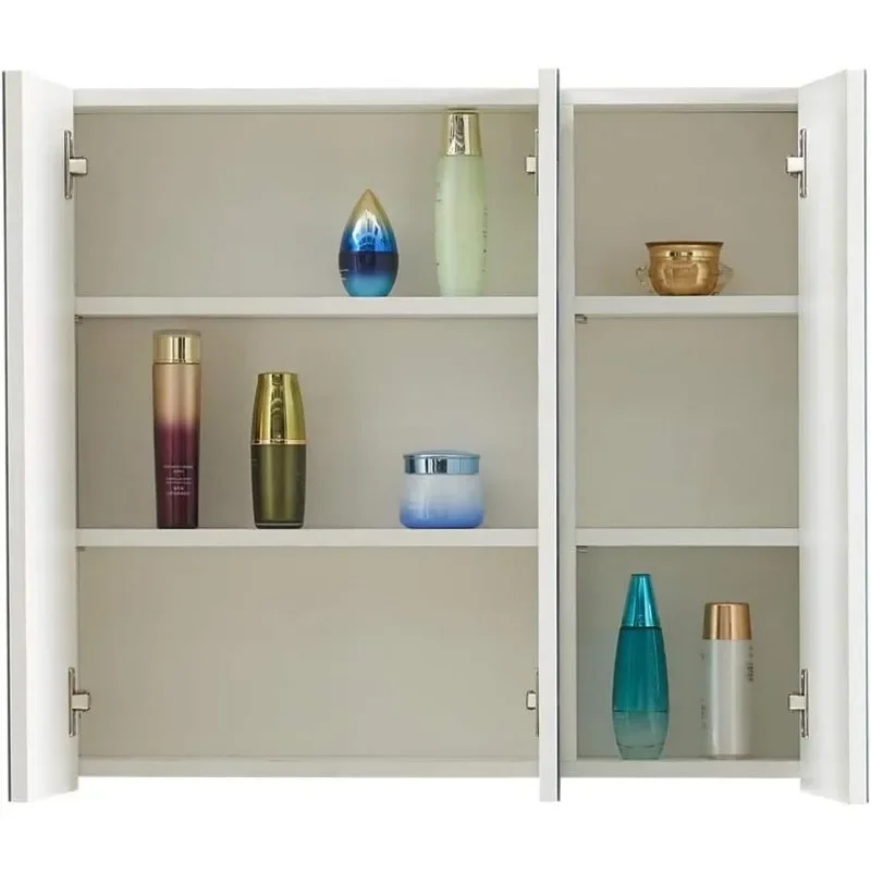 

Fast Shipping.2025 Doors Bathroom Mirror Cupboard with Adjustable Shelves Mirror Cabinet for Bathroom Shower Room 70 x 60 x 15