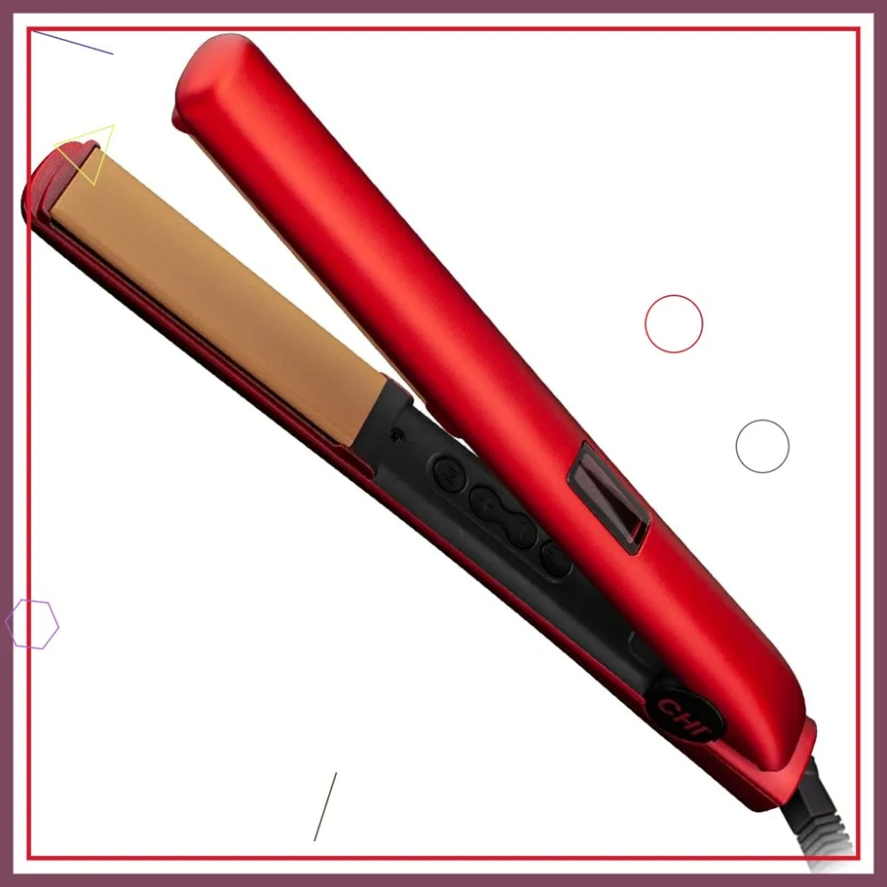 

1" Digital Ceramic Hair Straightener, Even Heat for Shiny Smooth Results, Ruby Red