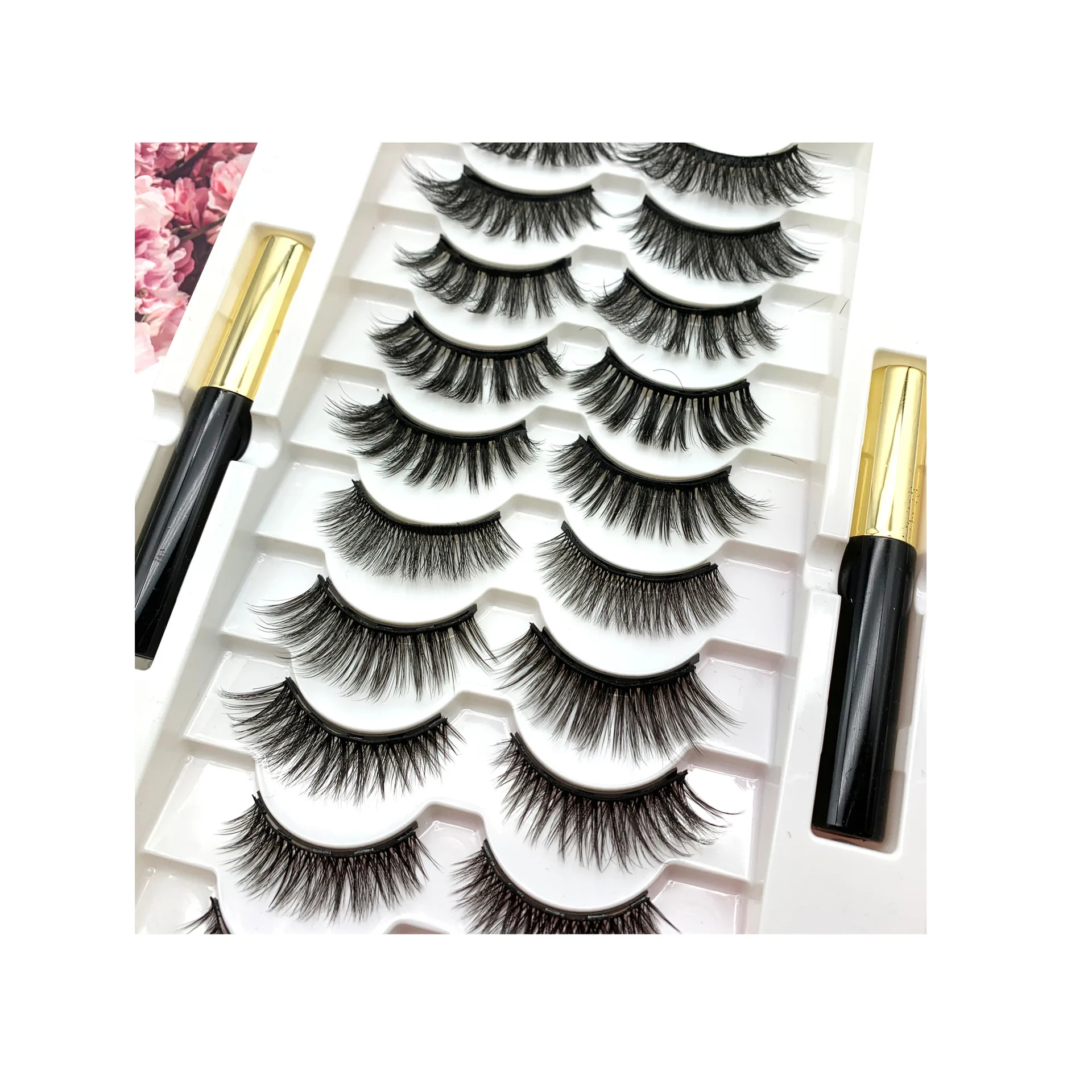 10 par magnetycznych rzęs eyelinerowych, rzęsy magnetyczne 3D, naturalne rzęsy magnetyczne bez kleju, imitujące rzęsy magnetyczne