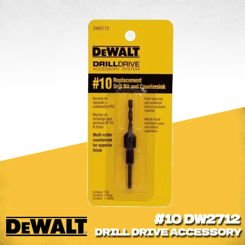 DEWALT DW2712  #10 Countersink Drill Bit Replacement 3/16 Inch HSS Wood Pilot Hole Bit for Flip Drive Series