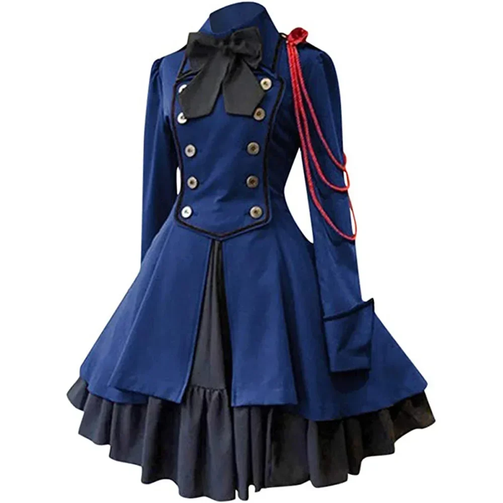 

Role-playing Suit Cosplay Medieval Renaissance Retro Gothic Long-sleeved Peplum Steampunk Dress