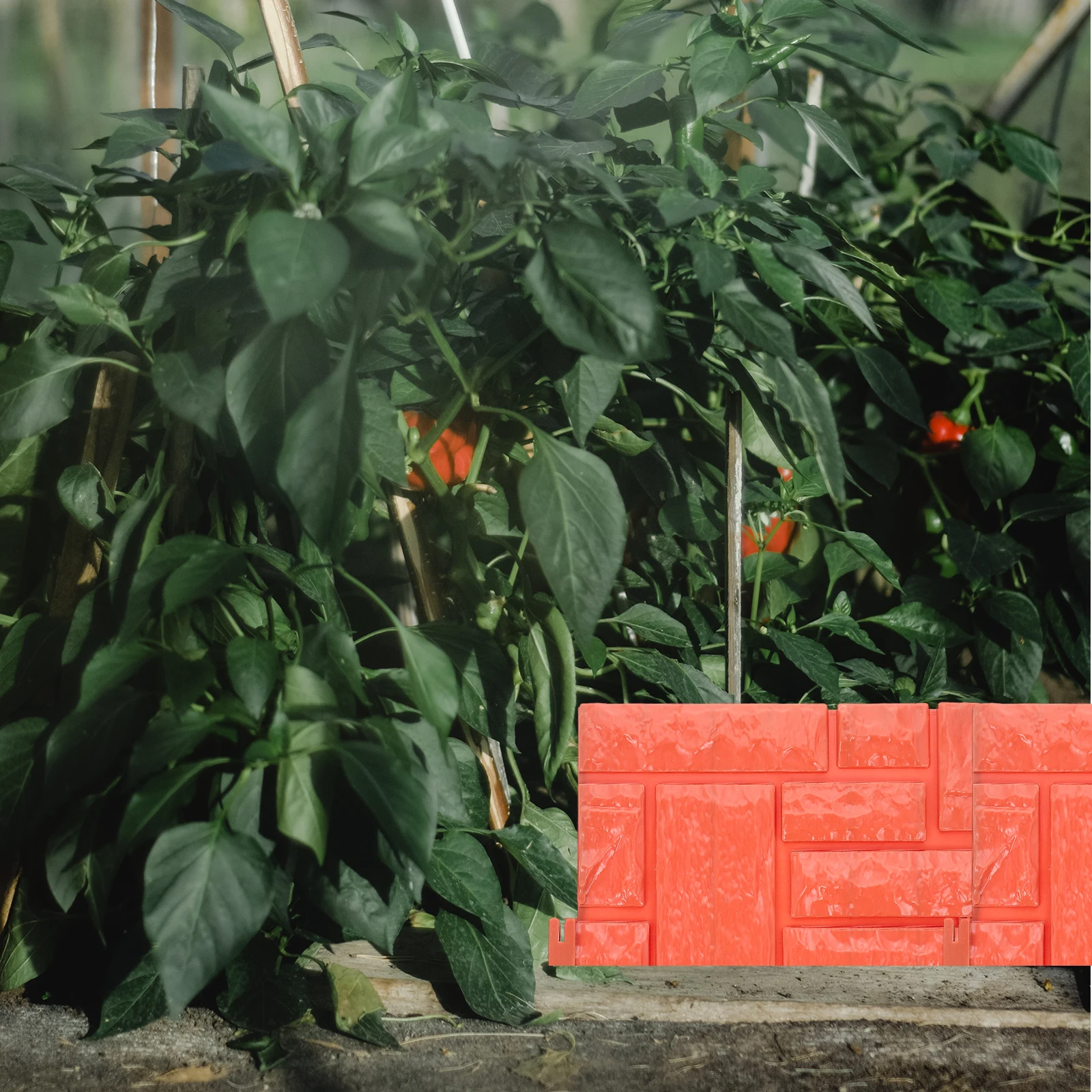 

6pcs Garden Edging Borders High Density Material Easy Installation Plastic Palisade Plant Protector L Flower Bed Fence