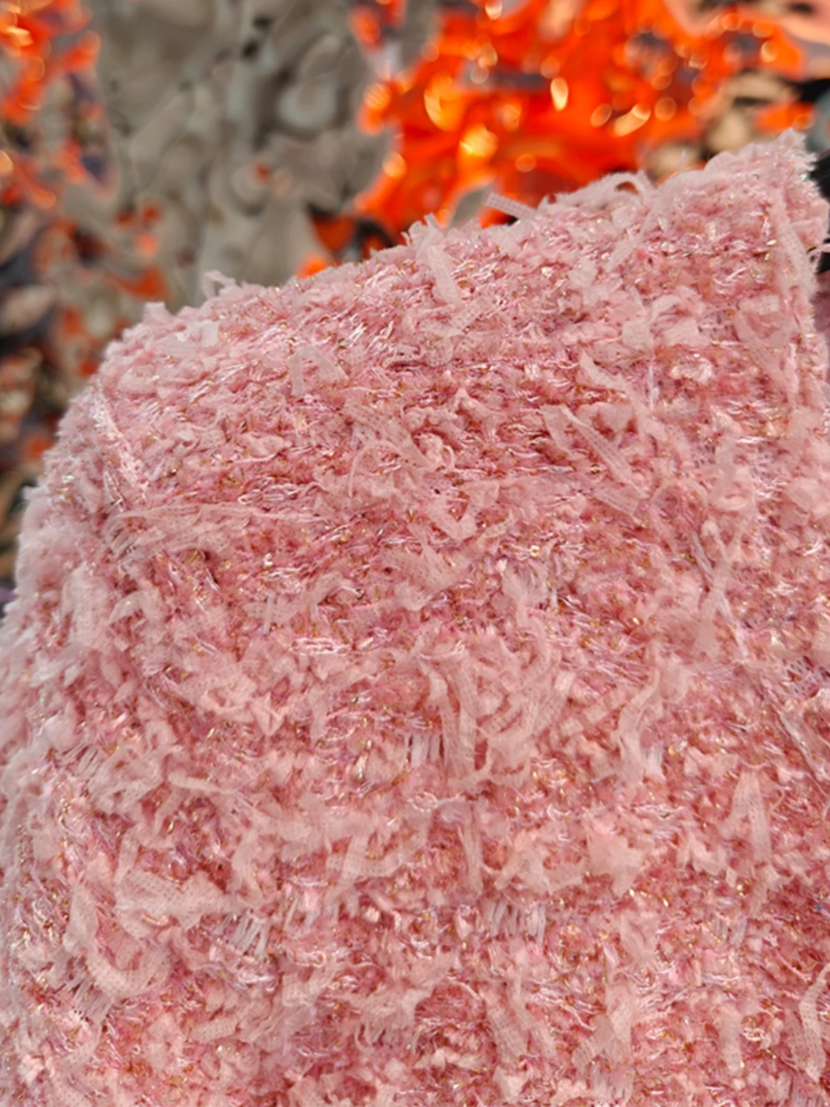 

2025 New ort Length Tweed Jaet Women's Faion Metal Bule Versatile Top Luxury Feel Low round Ne Long Sve Knitwear