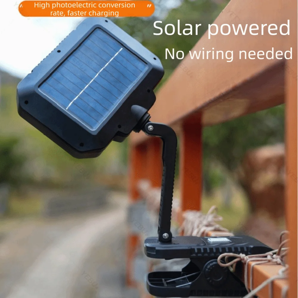 

360° Rotatable Solar Clip Lamp Portable Foldable Rotating Solar Light Human Body Sensor Rainproof Outdoor Light Security Light