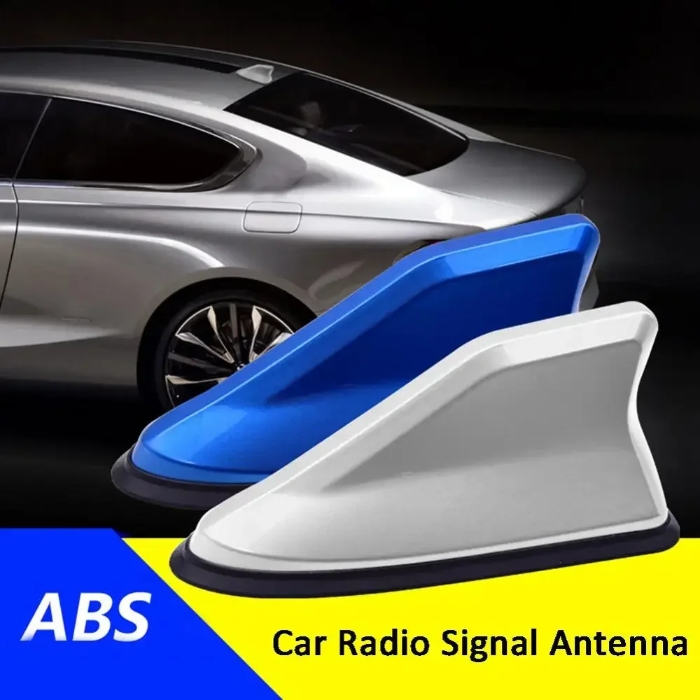 Waterproof Universal Car Radio Antenna Shark Fin Roof Decorative Antenna with Adhesive Tape Base with FM/AM Radio Function