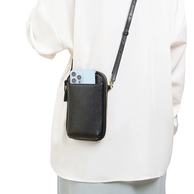 

Модная женская сумка через плечо из натуральной кожи, повседневная сумка через плечо для телефона, дизайнерский кошелек с несколькими слотами