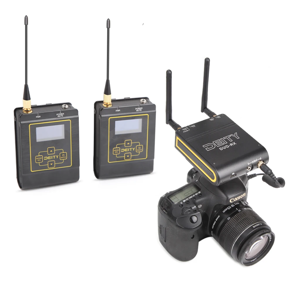 Deity Connect DUO-RX Professional Wireless Lavalier Microphone Kit 2.4 GHZ Camera Receiver SMA Condenser MIC for Record Studi
