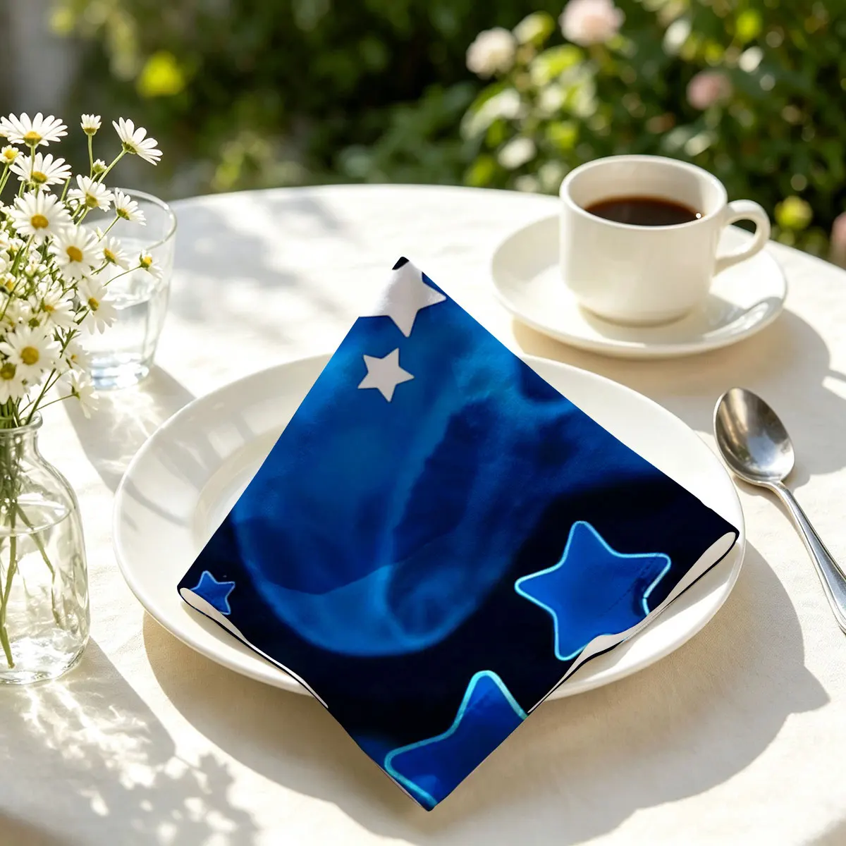 Blue Jellyfish Stars Bandana Paisley Headbands Hip Hop Kerchief Outdoor Unisex Headband Wrist Wraps Face Mask Handkerchief view 4