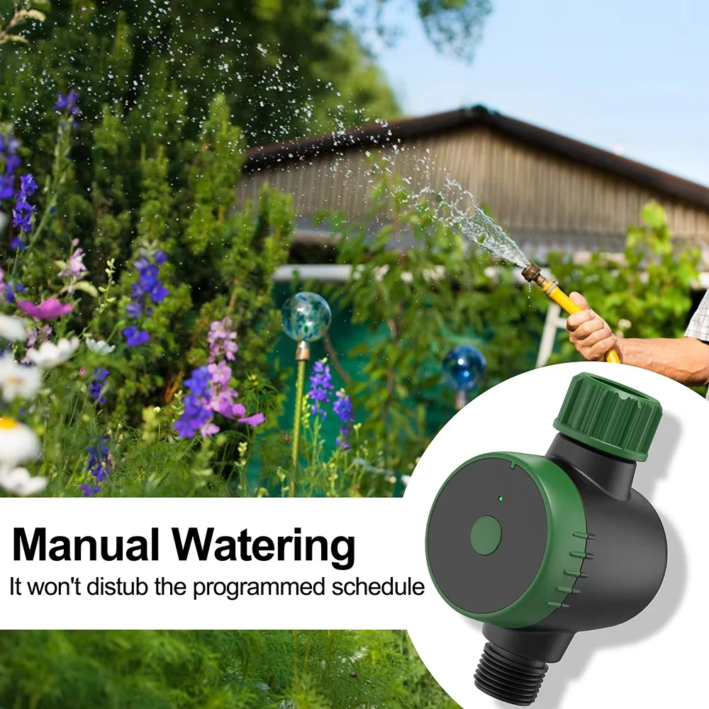 Bluetooth Irrigation Water Timer Automatic Irrigation Controller Programmable Rain Delay Watering System 3/4‘’ Smart 1-way Timer
