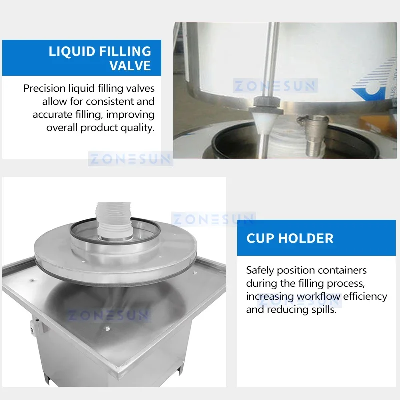 Zonesun ZS-HXF12 Wine Filling Machine Gravity Bottle Filler Gravity Liquid Filling Machine Rotary Bottle Filling Equipment